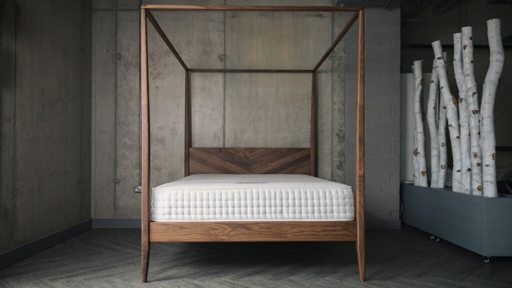 walnut Harrow 4 poster bed mattress only