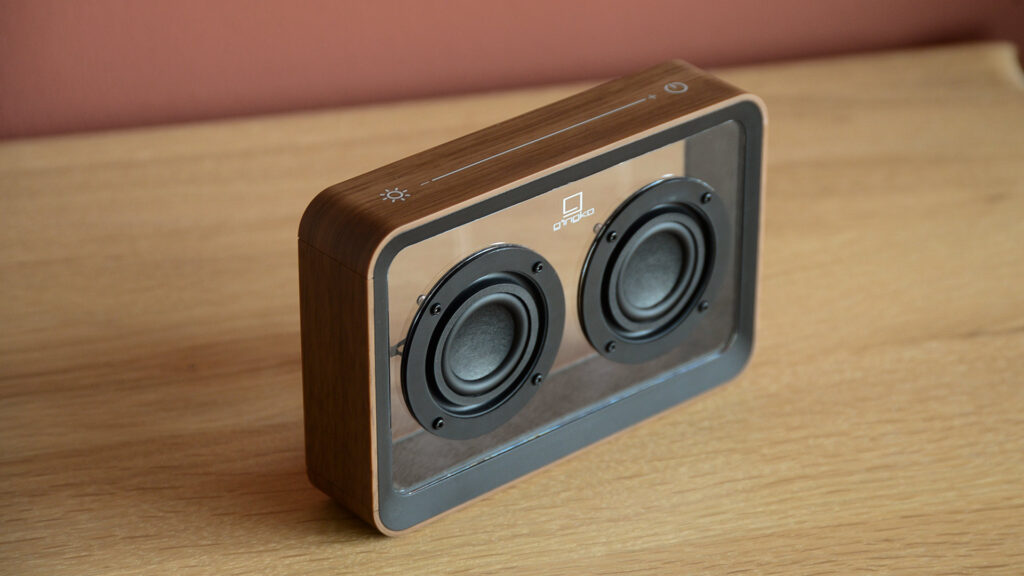 walnut transparent bluetooth speaker