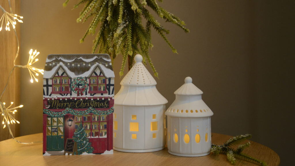 xmas card book store design